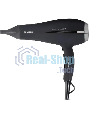 Фен Vitek VT-8222 черный/серебристый, 2200 Вт, ионизация