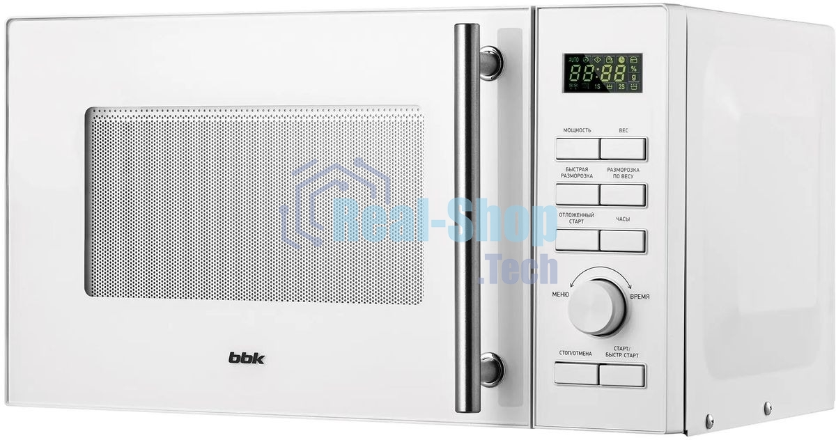 Микроволновая печь BBK 23MWS-951T/W белый, 23 л, 900 Вт, переключатели - кнопки, поворотный механизм