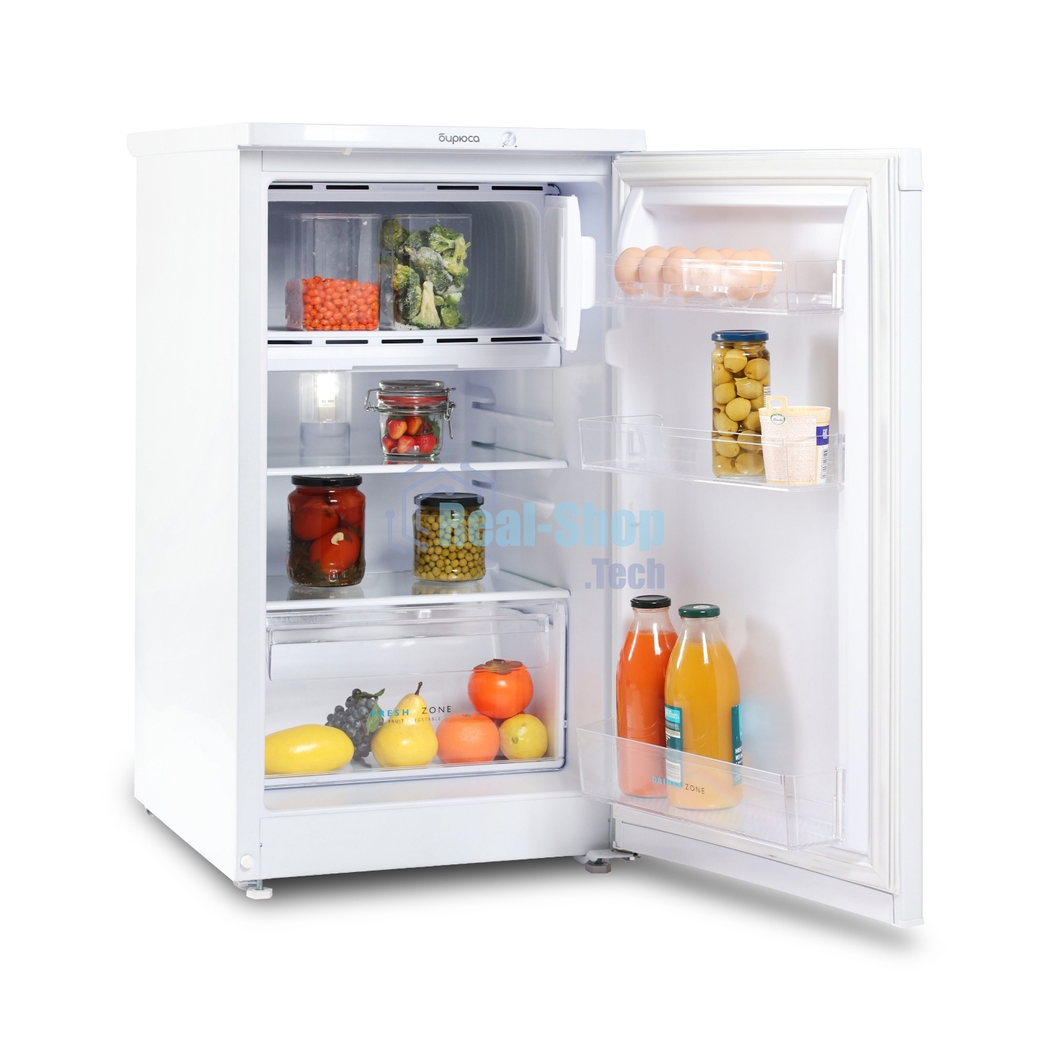 Холодильник Бирюса 408 белый однокамерный 88/27л морозилка сверху