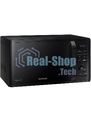 Микроволновая печь Samsung MG23K3515AK/BW черный, 23 л, 800 Вт, переключатели - кнопки, поворотный механизм