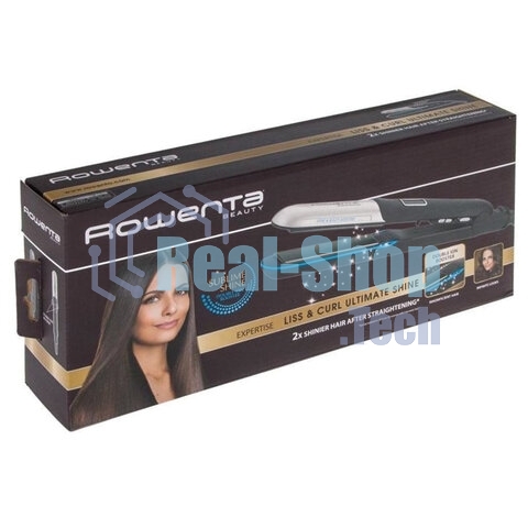 Выпрямитель для волос Rowenta Liss&Curl Ultimate shine SF6220D0 черный/металлик, 25 мм, 230 °C, 5 режимов