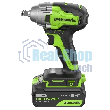 Гайковерт Greenworks GD24IW400 аккум. патрон:квад.1/2