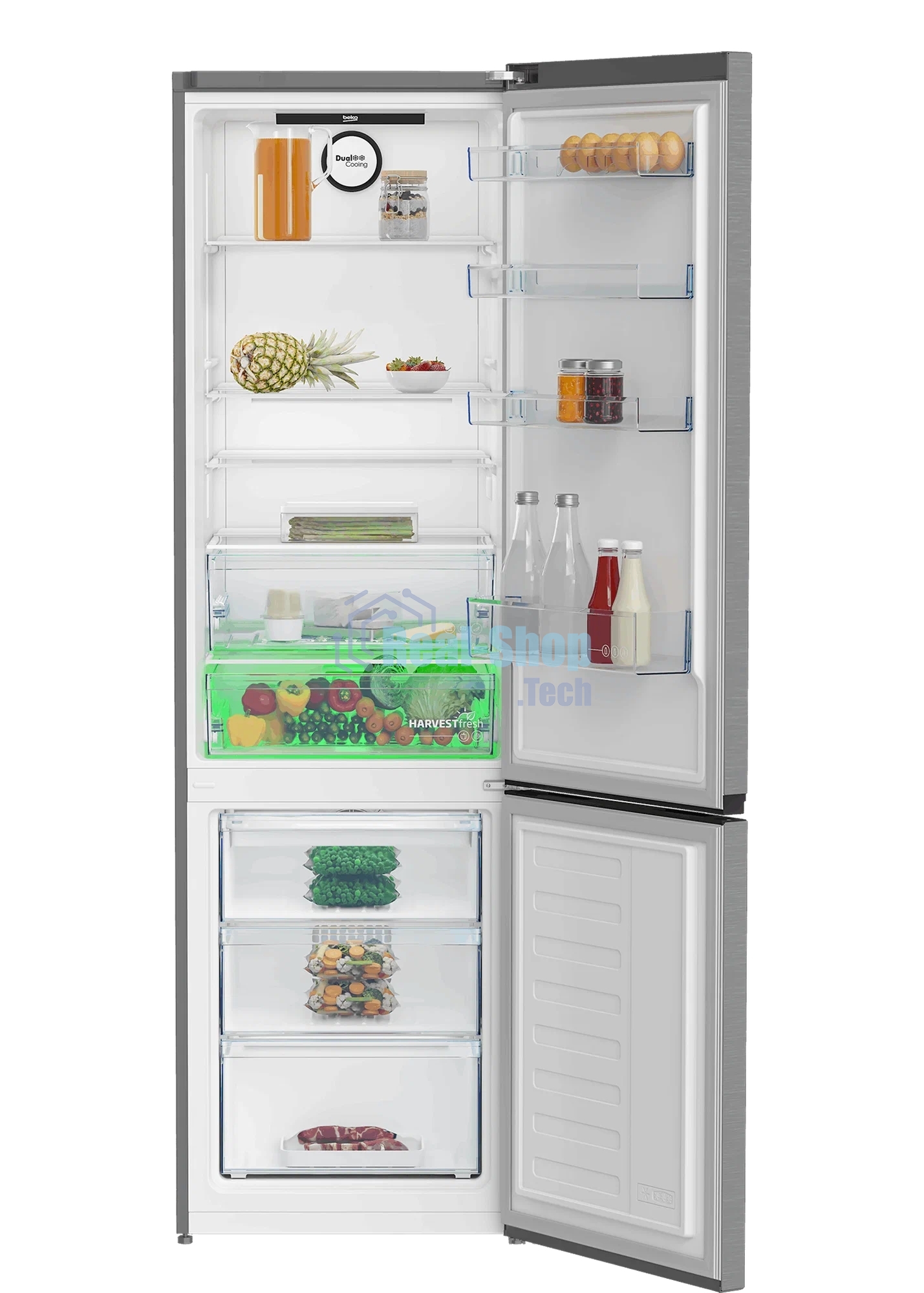 Холодильник с морозильником Beko B3RCNK405HDX серебристый
