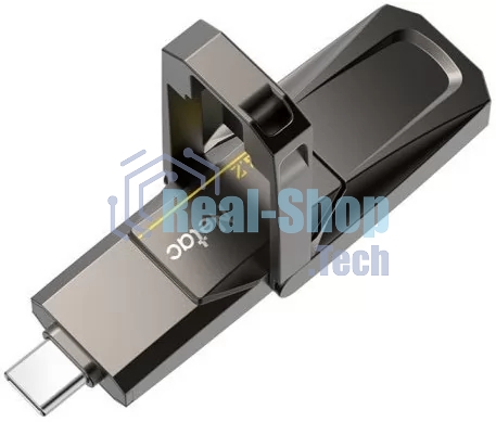 Флешка USB Netac US5 256Gb USB 3.2+TypeC Solid State Flash, up to 550MB/500Mb/s