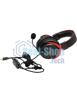 Наушники с микрофоном A4Tech Bloody M590i красный/черный 1м мониторные USB оголовье
