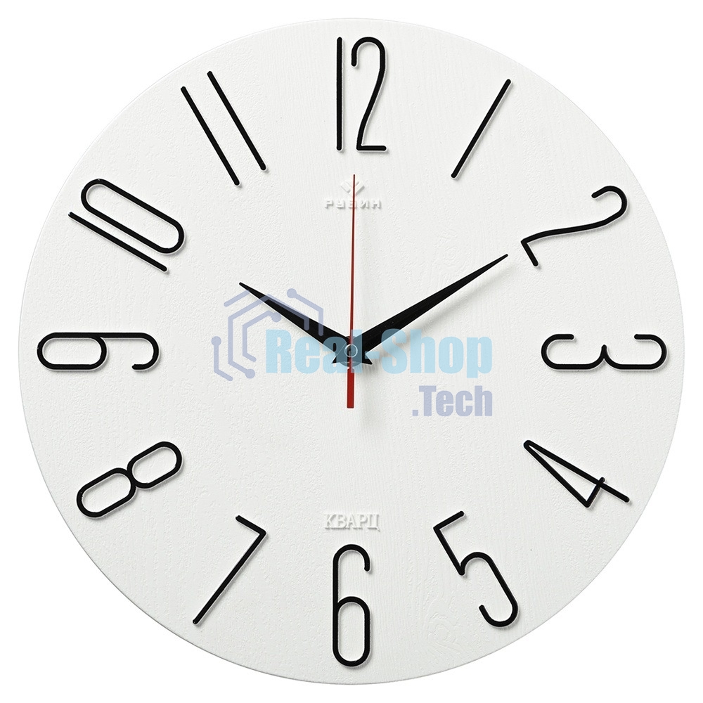Настенные часы РУБИН 3010-001 белый/черный