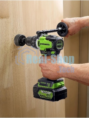 Дрель-шуруповерт аккумуляторная Greenworks GD24DD140 24V, 70/140Нм,Anti-kickback,2х4Ач,ЗУ,кор 3707607CUD