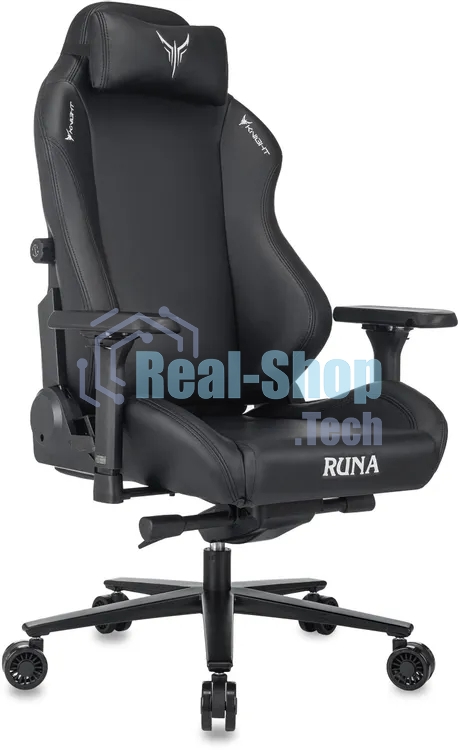 Кресло игровое Knight Runa черный экокожа крестов. металл