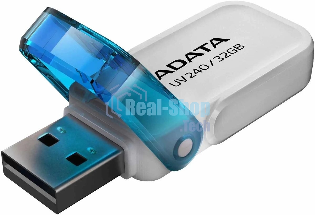 Флешка USB ADATA UV240 (AUV240-32G-RWH), 32Gb, USB 2.0, R/W 15/5, белый/синий