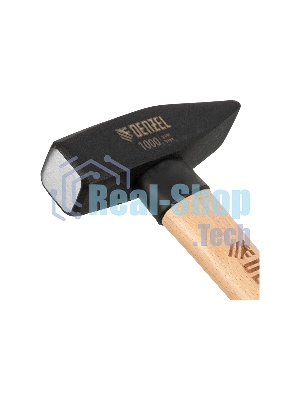 Молоток слесарный Denzel 1000 г, кованый квадратный боек, буковая рукоятка