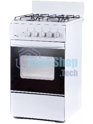 Плита газовая Лада Nova RG 24043 белый, конфорок 4 шт, духовка 50 л, 50 см x 85 см x 60 см