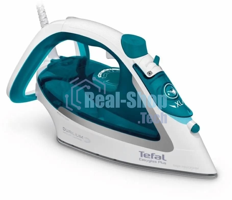 Утюг Tefal FV5718E0 бирюзовый, 2500 Вт, 45 г/мин, 195 г/мин, 270 мл