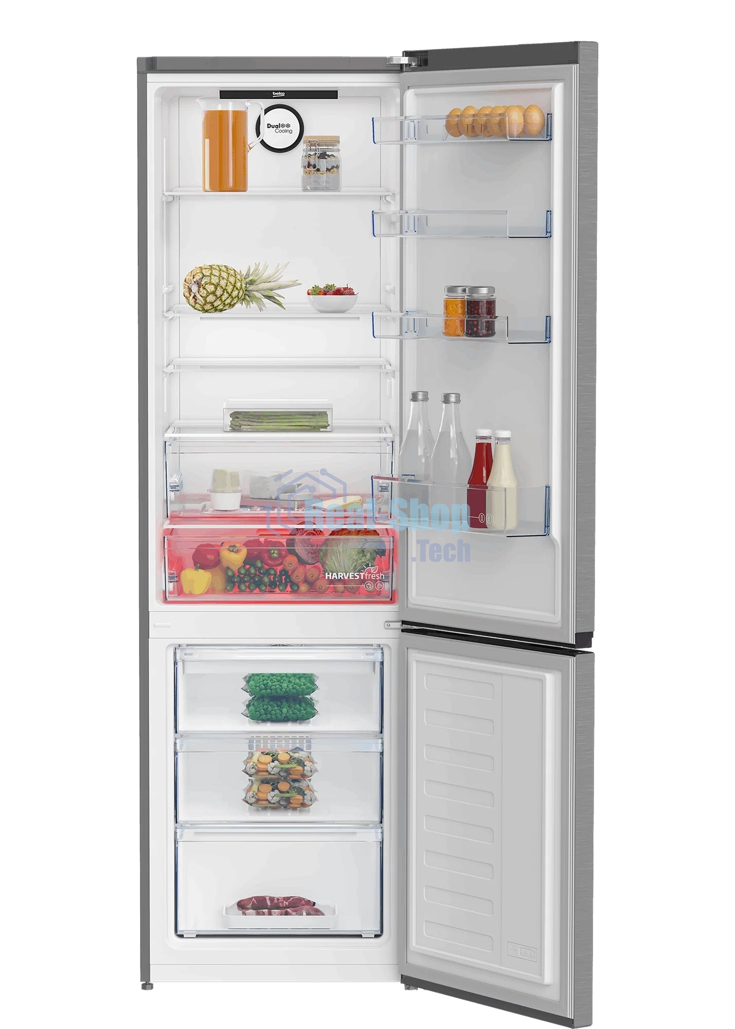 Холодильник с морозильником Beko B3RCNK405HDX серебристый
