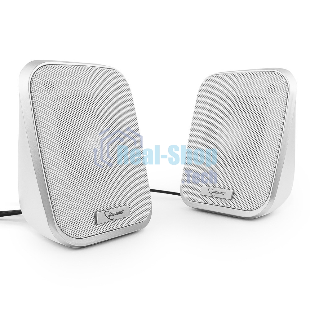 Акустическая система 2.0 Gembird SPK-100-W, белый, 6 Вт, регулятор громкости, USB-питание