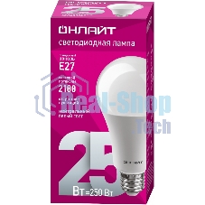Лампа светодиодная ОНЛАЙТ 61954 OLL-A60-25-230-4K-E27 25 Вт