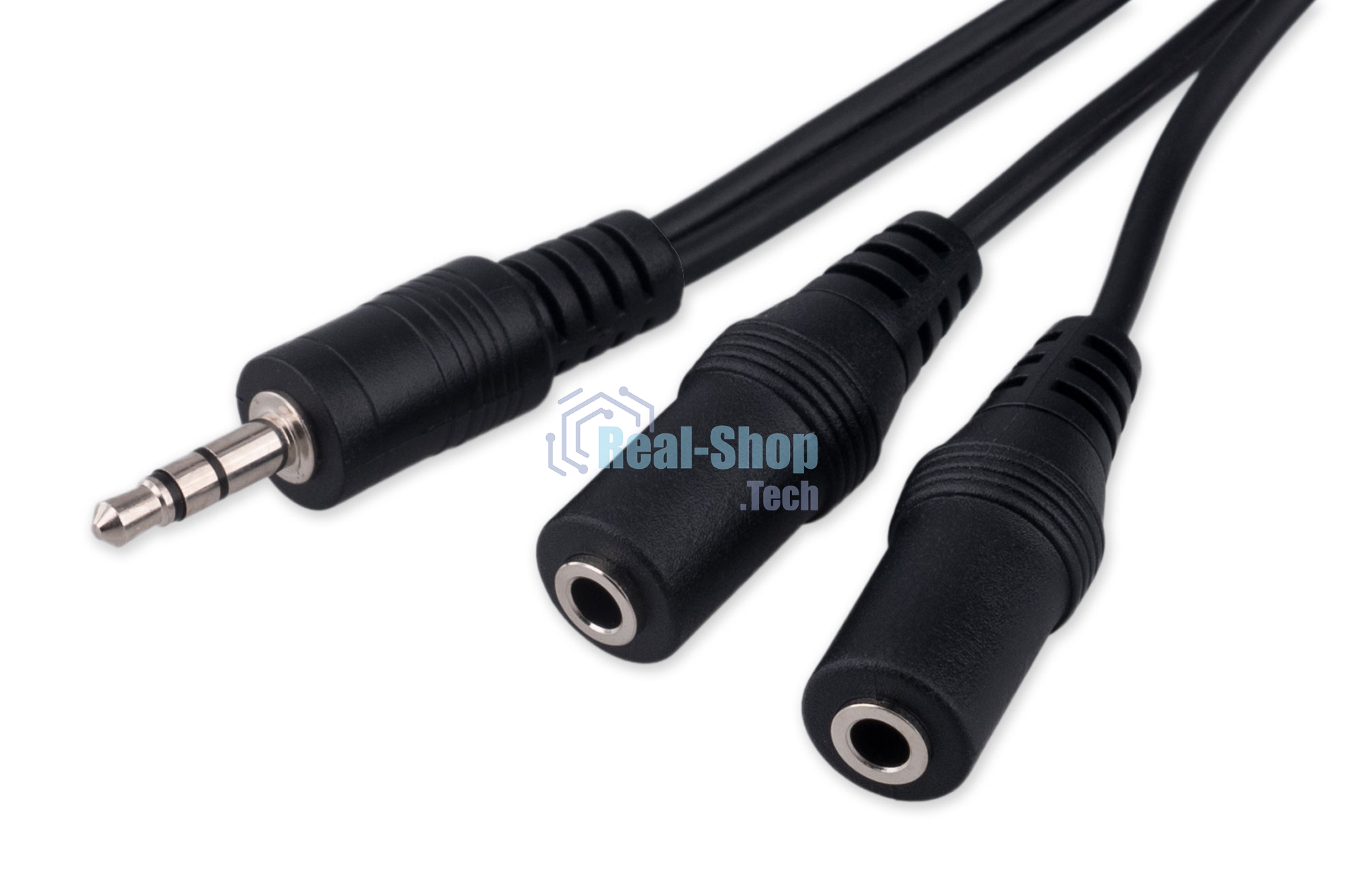 Кабель-разветвитель аудио Cablexpert CCA-415-5M-N, Jack 3.5(M) 3pin/2xJack 3.5(F), 5м, черный, пакет
