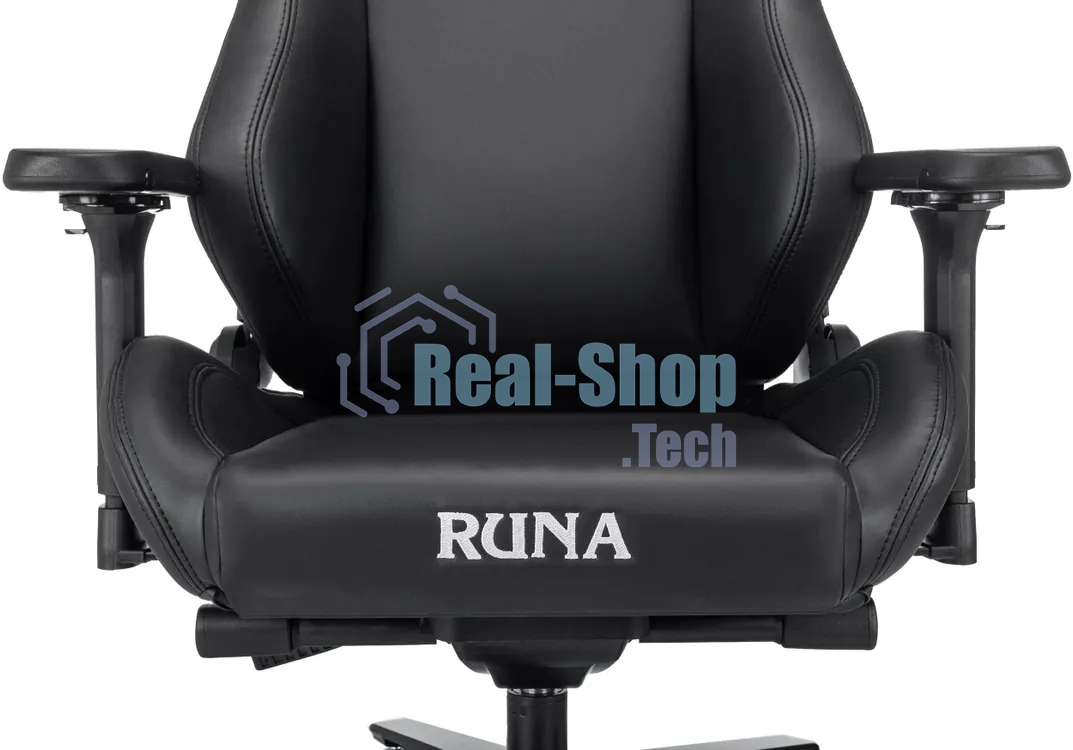Кресло игровое Knight Runa черный экокожа крестов. металл