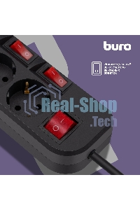 Сетевой фильтр Buro 500SH-3-SW-B 3 м (5 розеток) черный (коробка)