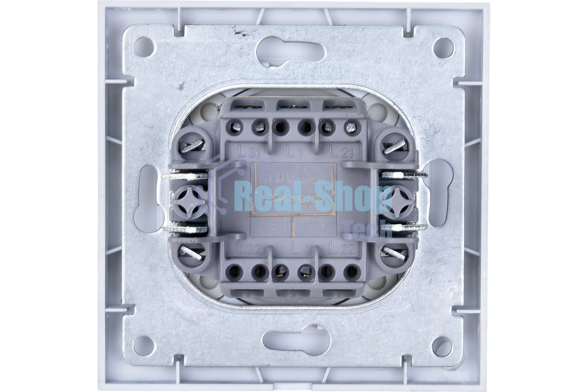 Выключатель 2-кл. СП Бриллиант 10А IP20 серебр. Universal 7949650