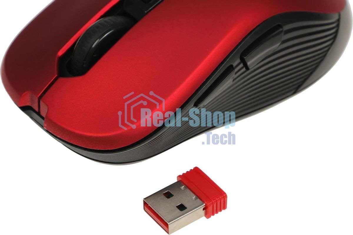 Мышь беспроводная Defender Gassa MM-105 красный, 1600 dpi, радиоканал, USB, кнопки - 6