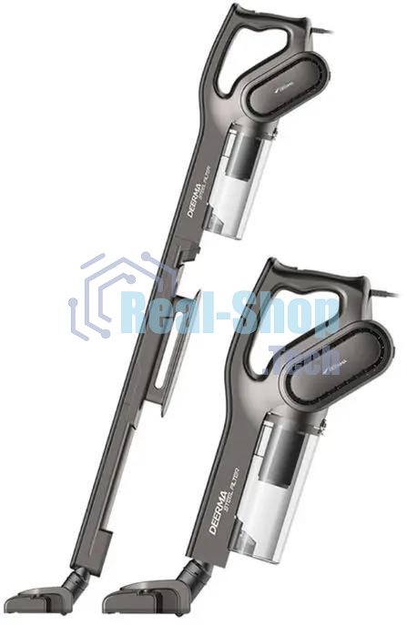 Пылесос вертикальный DEERMA Combo DX700S серый/черный, питание от сети, 210 Вт, уборка сухая, пылесборник 0.8 л