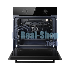 Духовой шкаф Kuppersberg HO 606 Black, High-Tech, 78 л, поворотное управление, дисплей, таймер, 6 режимов, макс. температура 310 градусов, телескопические направляющие (на 1 уровень), цвет черный, цвет фурнитуры черный