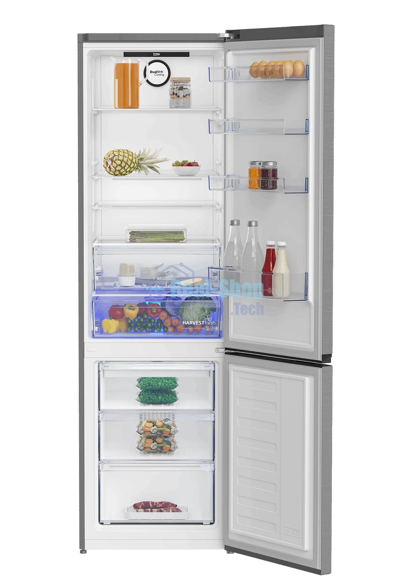Холодильник с морозильником Beko B3RCNK405HDX серебристый