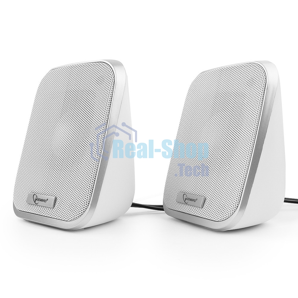 Акустическая система 2.0 Gembird SPK-100-W, белый, 6 Вт, регулятор громкости, USB-питание