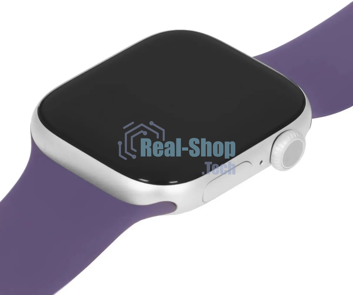 Умные часы Apple Watch Series 11 A3331 42мм OLED корп.серебристый Sport Band рем.фиолетовый разм.брасл.:M/L (MEU74LW/A)