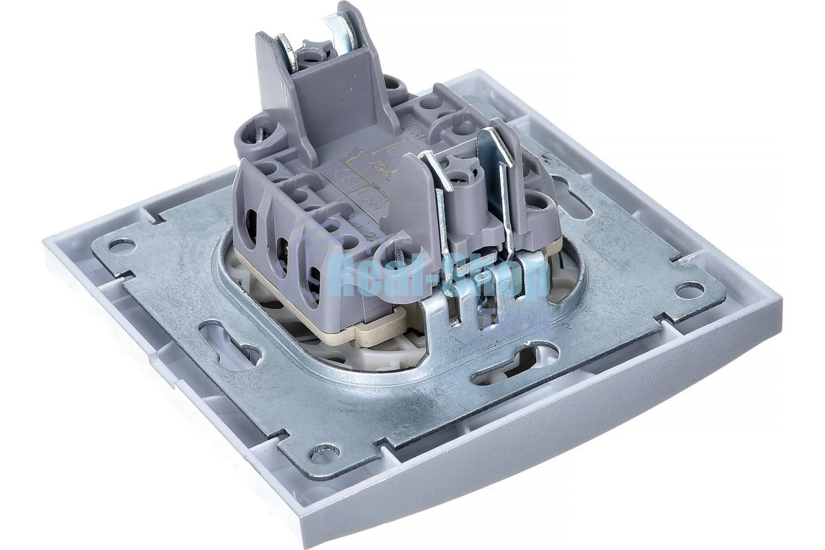 Выключатель 2-кл. СП Бриллиант 10А IP20 серебр. Universal 7949650