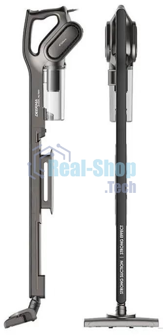 Пылесос вертикальный DEERMA Combo DX700S серый/черный, питание от сети, 210 Вт, уборка сухая, пылесборник 0.8 л