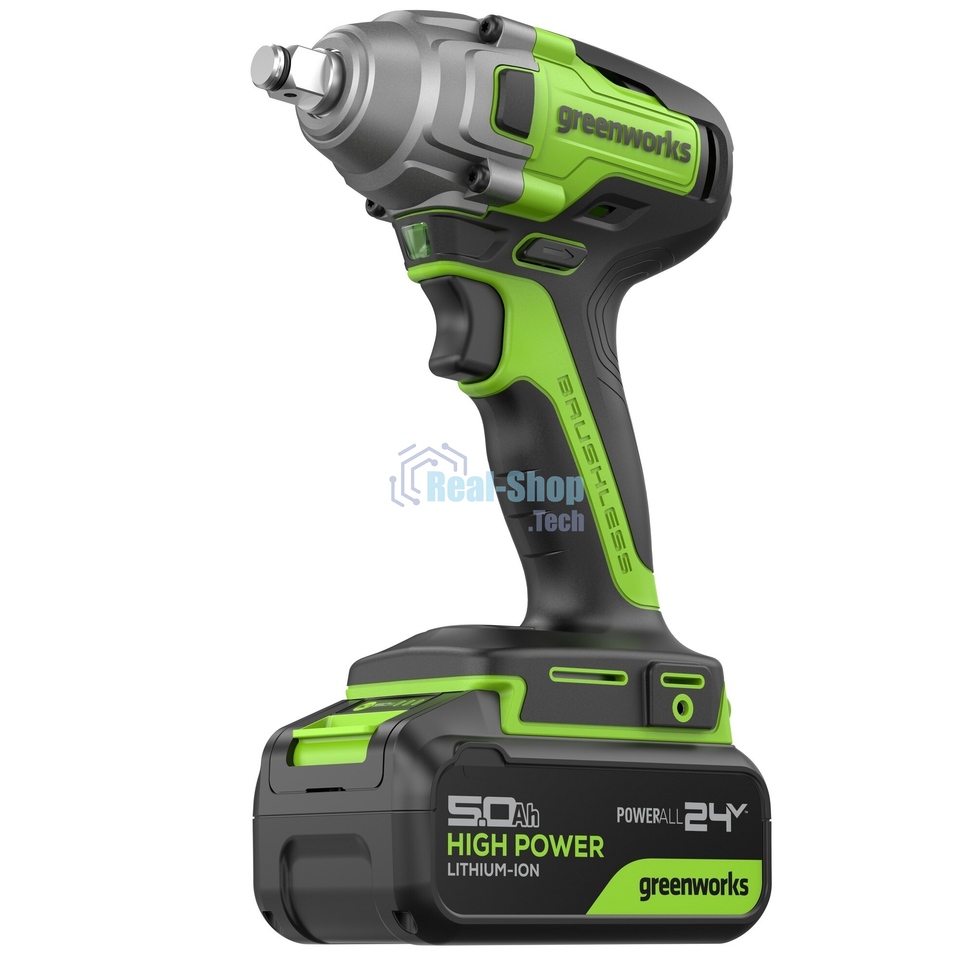 Гайковерт Greenworks GD24IW400 аккум. патрон:квад.1/2