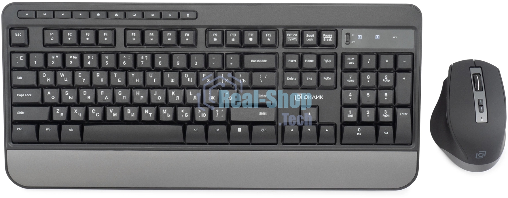 Комплект клавиатура + мышь Оклик S290W клав:черный мышь:черный USB беспроводная Multimedia (351701)