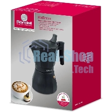 Кофеварка гейзерная Rondell Kafferro RDA-994, 0.45 л, алюминий, черный