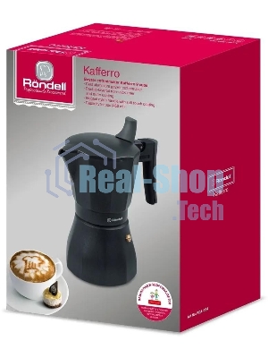 Кофеварка гейзерная Rondell Kafferro RDA-994, 0.45 л, алюминий, черный