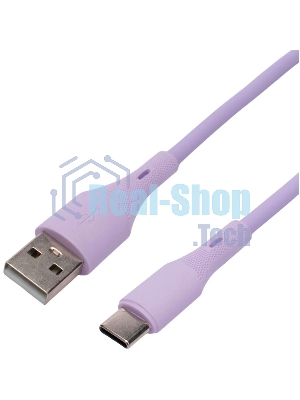 Кабель USB2.0 Cablexpert CC-USB2S-AMCM-1M-V AM/Type-C, 3А, 18Вт, QC3.0, силиконовый, медь, 1м, фиолетовый, пакет