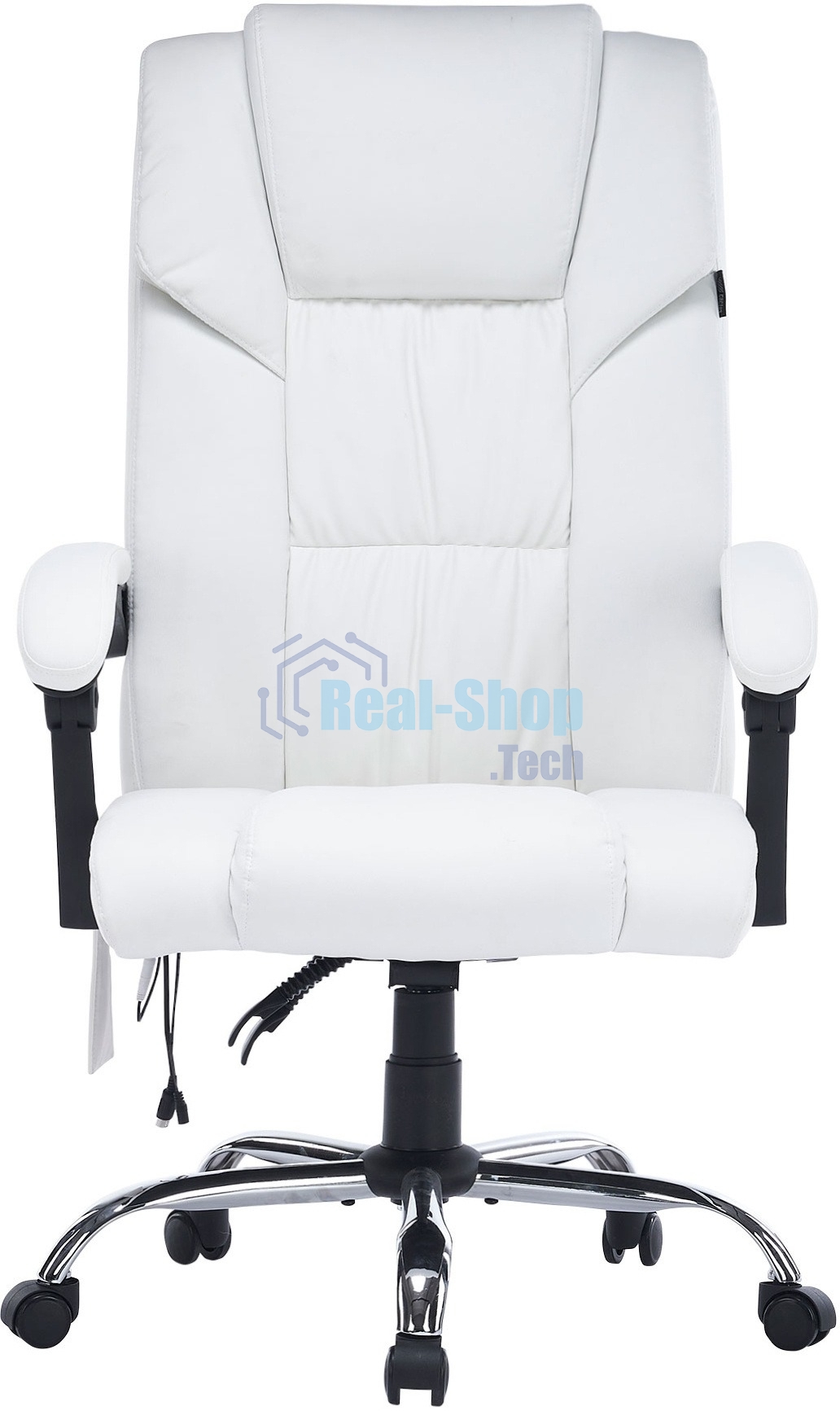 Кресло компьютерное Cactus CS-CHR-OC02M-WT белый, эко.кожа, крестов. сталь