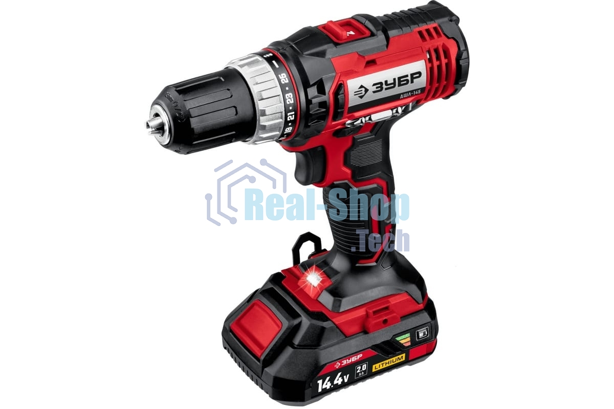 Дрель-шуруповерт аккумуляторная Зубр ДШЛ-145-22, Аккумуляторная, 14,4В, 2 АКБ, Кейс