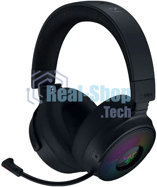 Гарнитура Razer Kraken V4 Pro чёрный, беспроводная + проводная, радиоканал, до 45 ч, подсветка