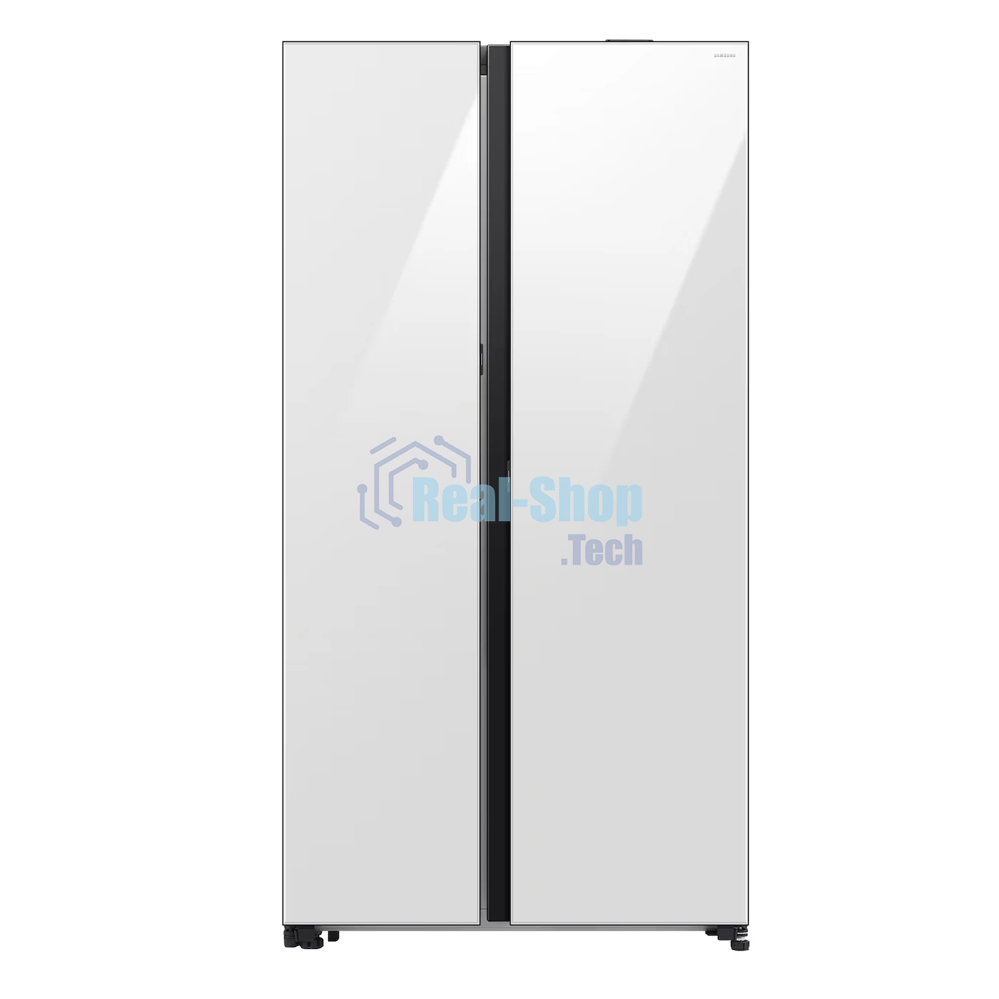 Холодильник Samsung RS80F65M1WWT белое стекло двухкамерный 417/229л морозилка сбоку, No Frost, Side by Side