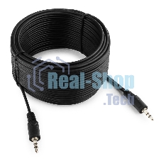 Кабель аудио Cablexpert CCA-404-10M-N, Jack 3.5(M)/Jack 3.5(M), 3pin, 10м, черный, пакет