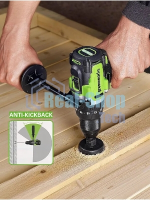 Дрель-шуруповерт аккумуляторная Greenworks GD24DD140 24V, 70/140Нм,Anti-kickback,2х4Ач,ЗУ,кор 3707607CUD