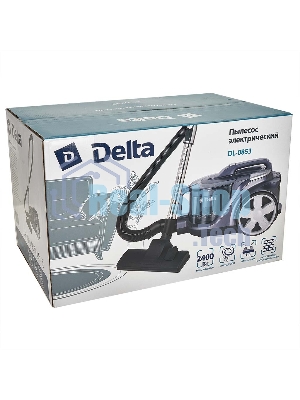 Пылесос Delta DL-0853 серый/фиолетовый, 400/2400 Вт, уборка сухая, пылесборник контейнер 4 л