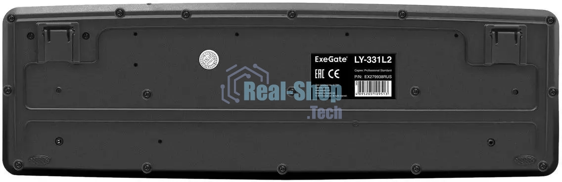 Клавиатура проводная ExeGate Professional Standard LY-331L2 (USB, полноразмерная, влагозащищенная, 104кл., Enter большой, длина кабеля 2,2м, черная, Color Box)