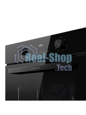 Духовой шкаф Kuppersberg HO 606 Black, High-Tech, 78 л, поворотное управление, дисплей, таймер, 6 режимов, макс. температура 310 градусов, телескопические направляющие (на 1 уровень), цвет черный, цвет фурнитуры черный