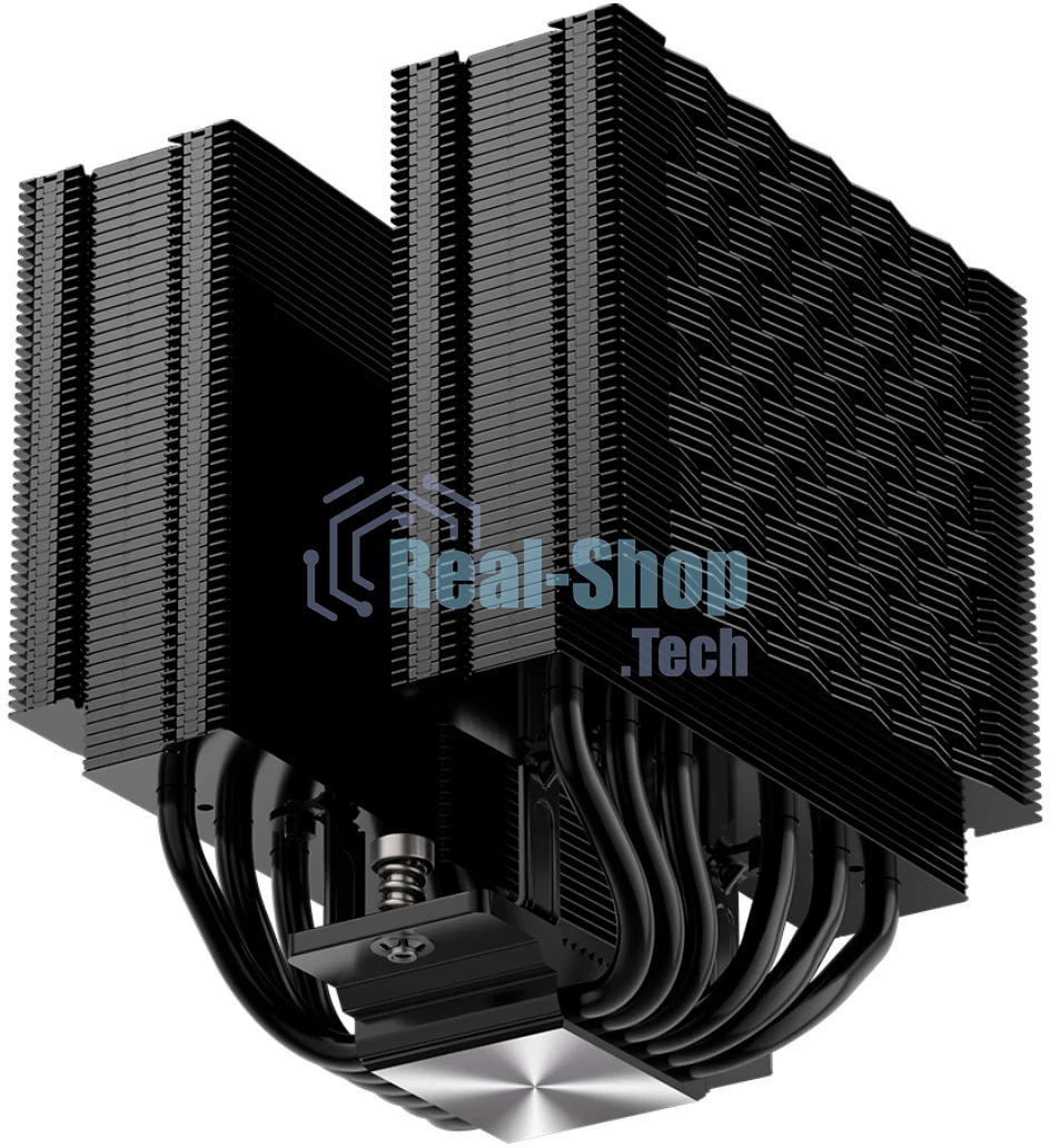 Кулер для процессора PCCooler RZ620Pro TC BK (265W, 4-pin PWM, 160mm, Al/Cu, 6x6mm, 2x120mm, 80CFM, 36.2dBA, 2400RPM, S: 1851/1700/1200/115X, AM5/AM4, black)