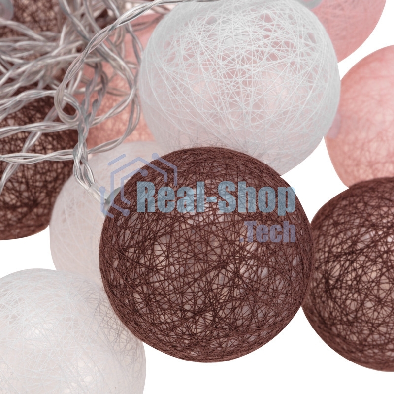 Тайские фонарики Neon-night Вельвет 3,5 м, 20 LED, прозрачный ПВХ, теплый белый, питание USB