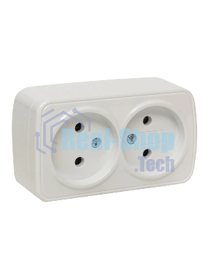Розетка EKF EGR10-102-10 2-я, б/з, 10А, ОП Basic Минск белый