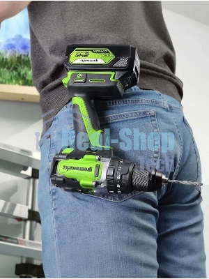 Дрель-шуруповерт аккумуляторная Greenworks GD24DD140 24V, 70/140Нм,Anti-kickback,2х4Ач,ЗУ,кор 3707607CUD