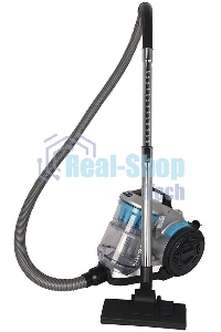 Пылесос Hyundai HYV-C2955 серебристый/синий, 380/2400 Вт, уборка сухая, пылесборник контейнер 3.5 л